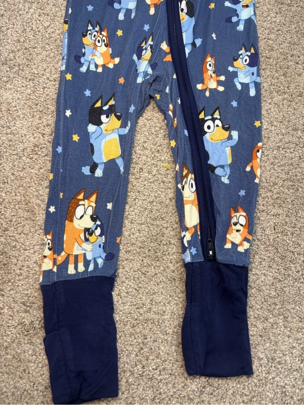 Little Sleepies Bluey Bamboo Zippy Pajamas One Piece Blue Size 6-12 months